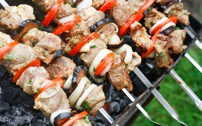 tomato, barbecue grill, crustacean, Meat, grilled, food, Skewers, preparation, vegetable, skewer, wellbeing, healthy eating, seafood, char-grilled, Vegetables