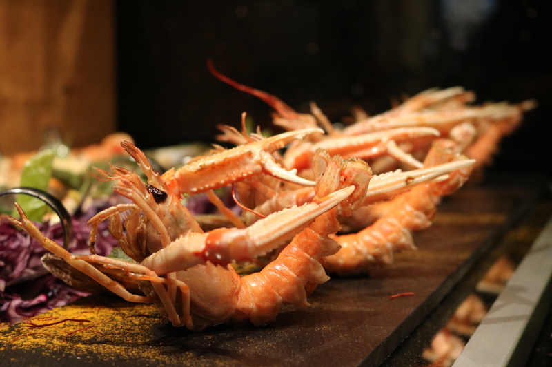 seafood, raw food, benefit from, healthy, grilled, barbecue grill, selective focus, restaurant, buffet, hunger, fish plate, cold buffet, wood - material