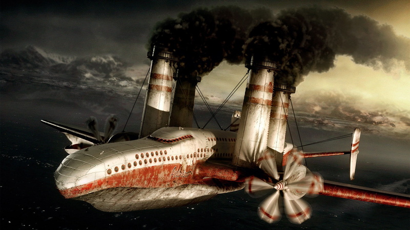 delicious, plate, sky, environmental damage, ship, nature, mode of transportation, smoke - physical structure, crab, digital composite, industry, king crab