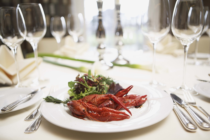 restaurant, red, arranging, luxury, silverware, food And Drink, lunch, seafood, refreshment, eating utensil, cooked, still life, glass, freshness, fork