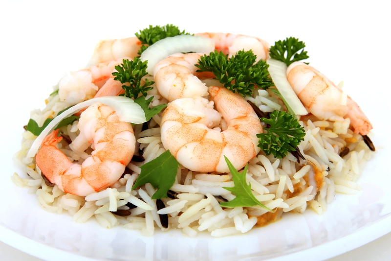 scallops, chinese, wellbeing, serving size, good, plate, crayfish, parsley, organic, healthy eating, vegetable, white background, wholesome, rice, food and drink
