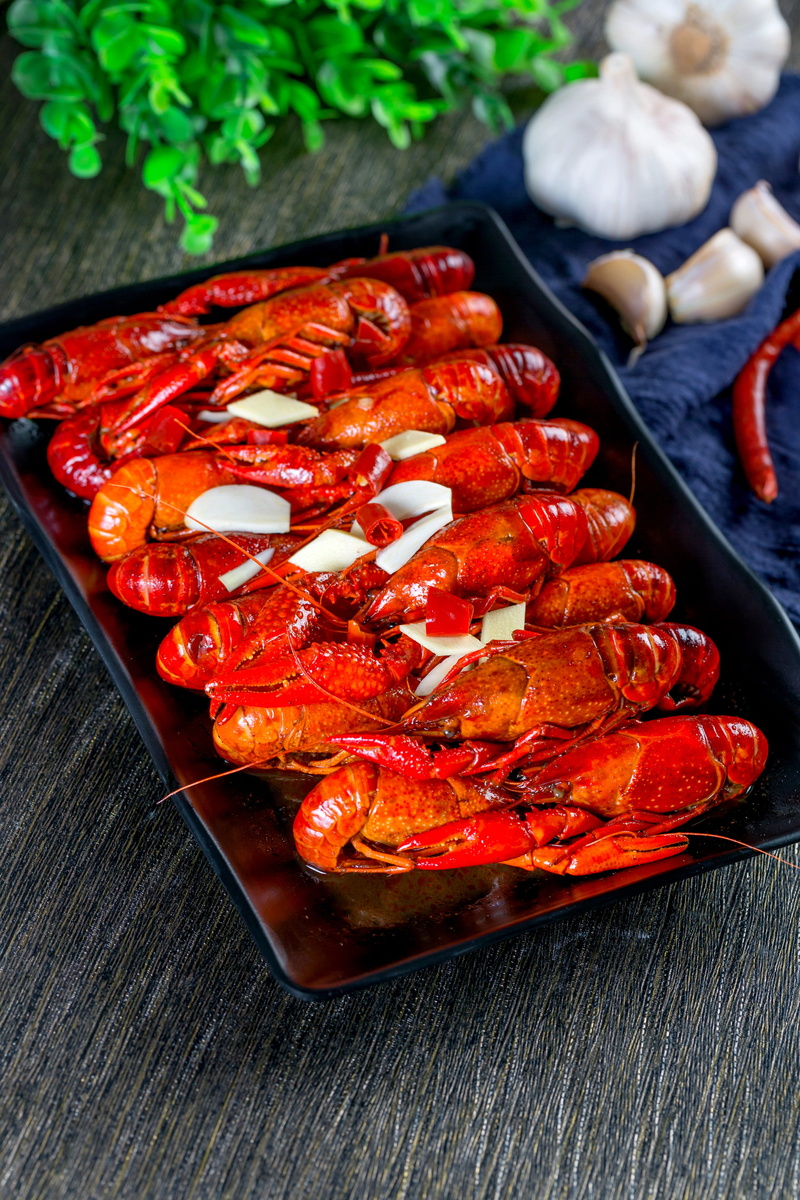 indoors, close-up, tray, ingredient, high angle view, no people, still life, crustacean, freshness, crayfish, wood - material, food and drink, wellbeing