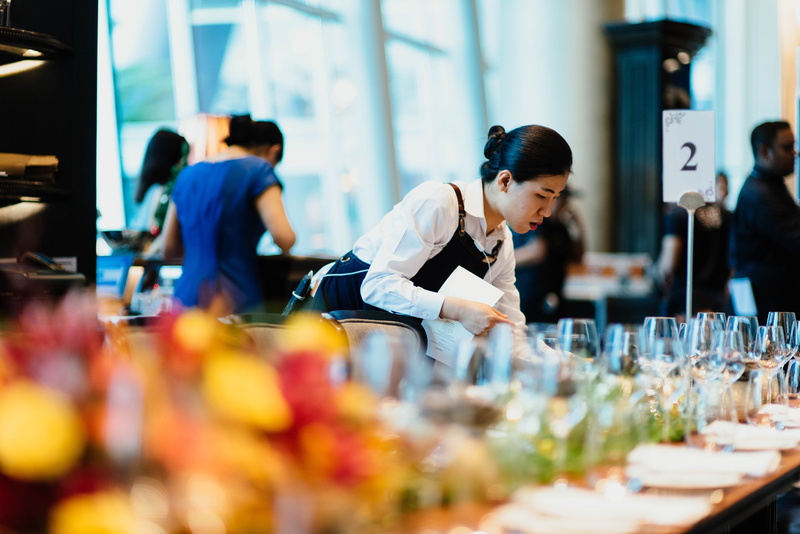 food and drink, near, selective focus, food, table, crotching, adult, business, women, catering, wine, woman, chef, dining, occupation, preparing, sign