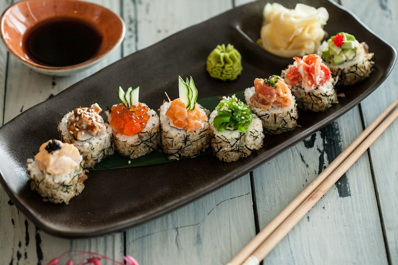 Rolls, fish, 1080P, figure, Sauce, wasabi, ginger