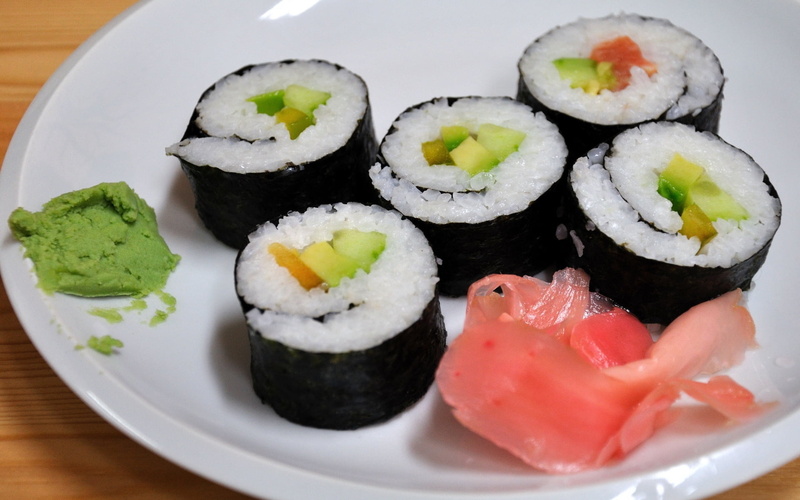 healthy eating, dinner, freshness, asian food, rolls, ready-to-eat, sushi, japanese food, meal, plate, tray, wellbeing, fish, indoors, sashimi, avocado