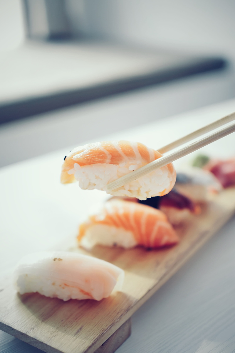 fish, meal, asian food, selective focus, freshness, rice, healthy eating, ready-to-eat, indoors, table, snack, temptation, tray, close-up, food and drink