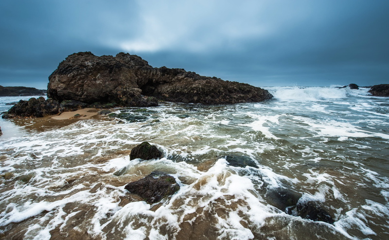 4K, surfing, tempest, Pacific, power in nature, pescadero state beach, cloud - sky, sky, solid, land, day, water, outdoors, sea, pescadero, rock formation
