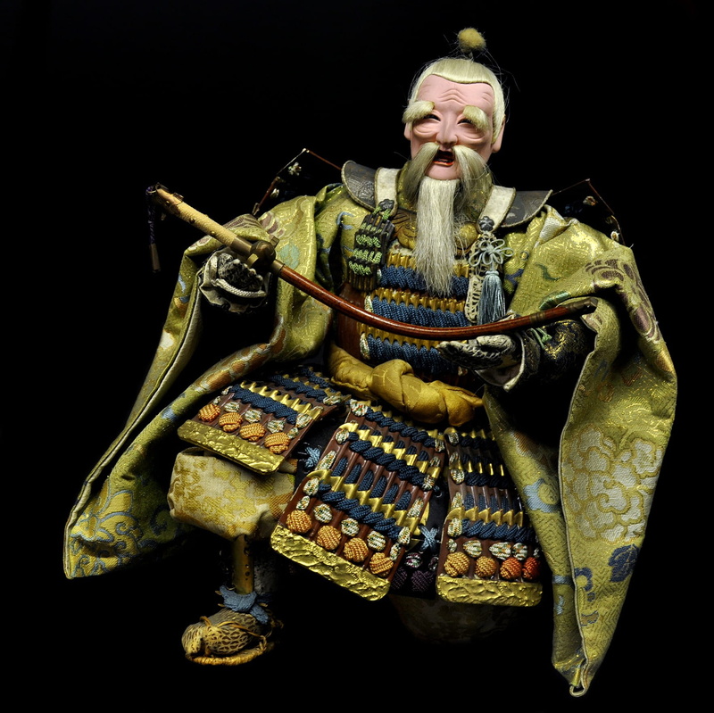 clothing, Samurai, toy, chinese, adult, museum, senior adult, men, ōjin poupée, adults only, Emperor, sword, architecture, action, representation, history