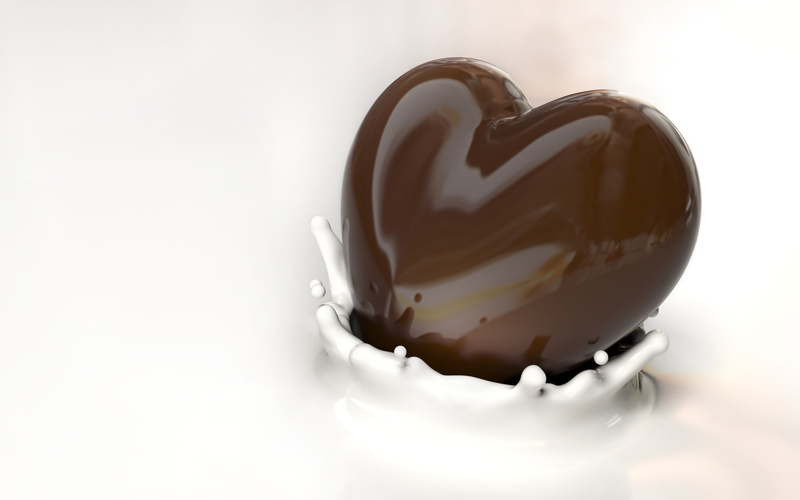hear, Heart, dip, 2K, illustration, Milk, Chocolate