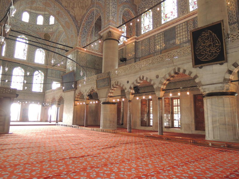 mosque, 4K, the past, architectural column, faith, glass, turkey, blue mosque, belief, tiled floor, travel destinations, famous Place, architecture, place of worship