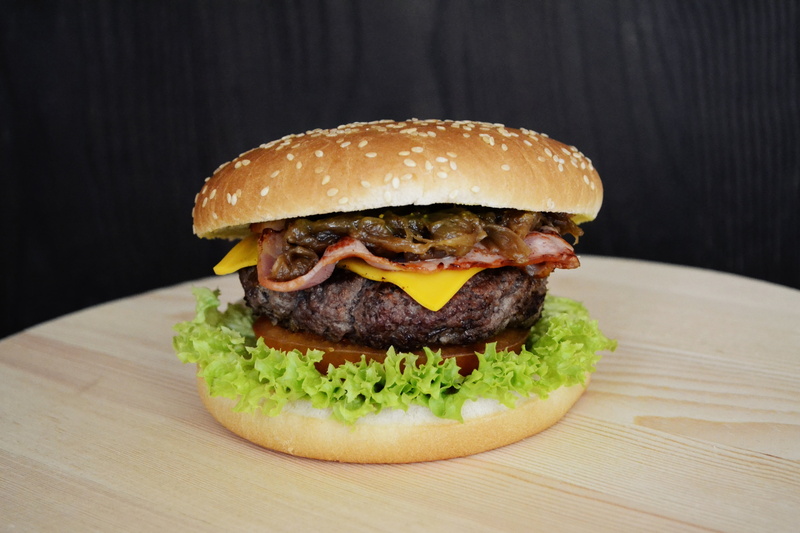 onion, grill, lunch, bread, sandwich, freshness, 4K, ground beef, hamburger, beef, cheddar, black background, burger, food, meal, meat, cuisine, speed