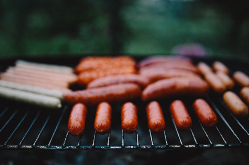 fire - Natural Phenomenon, unhealthy eating, freshness, sausage, selective focus, processed meat, pork, cooking, kielbasa, food, Sausages, beef, focus on foreground