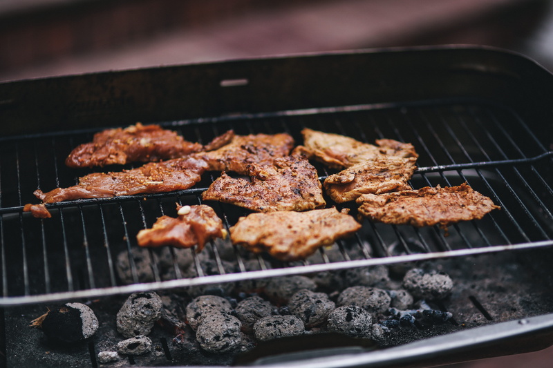 cooking, focus on foreground, no People, fire - Natural Phenomenon, tray, barbecue Grill, meat, heat - Temperature, grill, temptation, wellbeing, outdoor