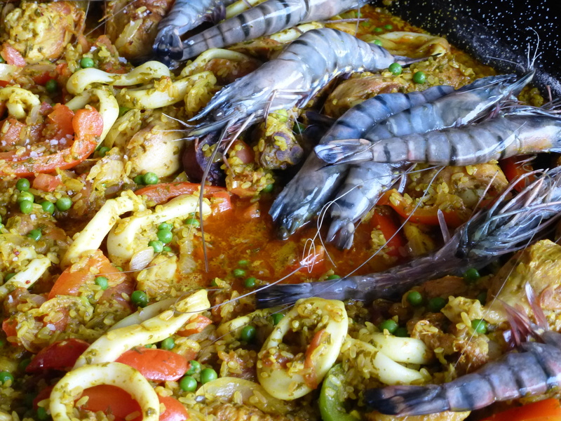 paella, cooking, food, close-up, no people, vertebrate, meat, food and drink, animal, plate, shrimp - seafood, still life, 4K, freshness, ready-to-eat