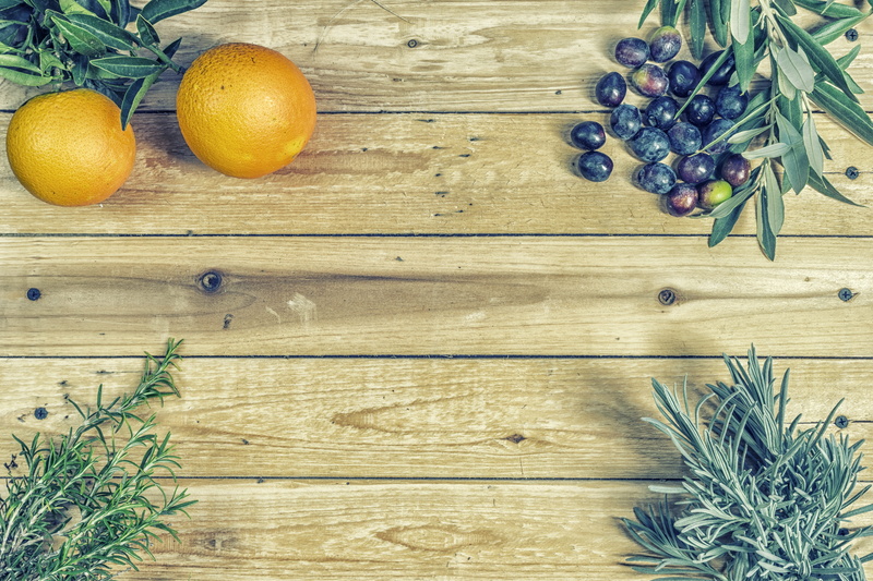 indoors, olives, thyme, orange - fruit, vitamin c, 5K, nutrition, citrus fruit, kitchen, directly above, mediterranean, bless you, wood - material, power