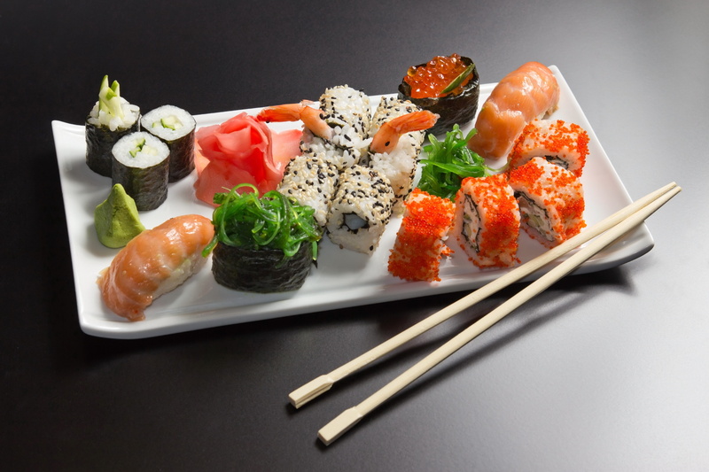 no people, rice, 5K, chopsticks, plate, garnish, japanese food, food and drink, studio shot, asian food, Seafood, Tasty japanese cuisine, ready-to-eat