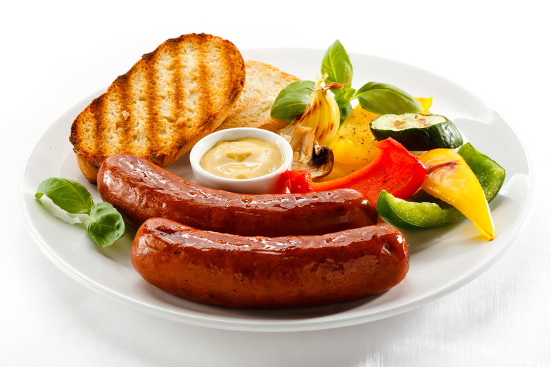 white, wellbeing, food And Drink, freshness, grilled, meat And Alternatives, sausage, breakfast, arugula, prepared Potato, lettuce, vegetable, green Color