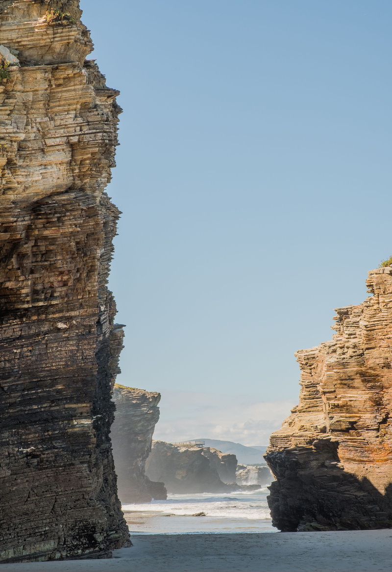 day, sea, 2K, clear sky, ribadeo, sky, soil, tranquil scene, eroded, formation, rocks, no people, sea waves, rock - object, ocean, solid, stack rock, beauty in nature