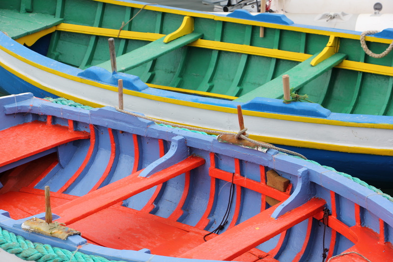 color, colorful, close-up, fishing, high angle view, blu, traditional, fishing boats, orange color, metal, 5K, day, bay, green, blue, malta, outdoors