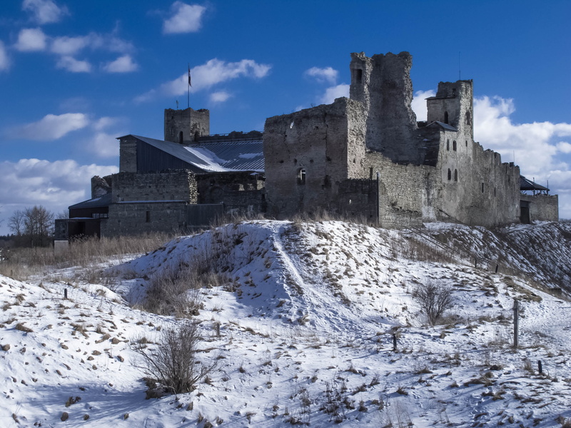 day, covering, no people, architecture, cloud - sky, 2K, snow, the medieval castle, castle, building exterior, history, rakvere, land, estonia, nature