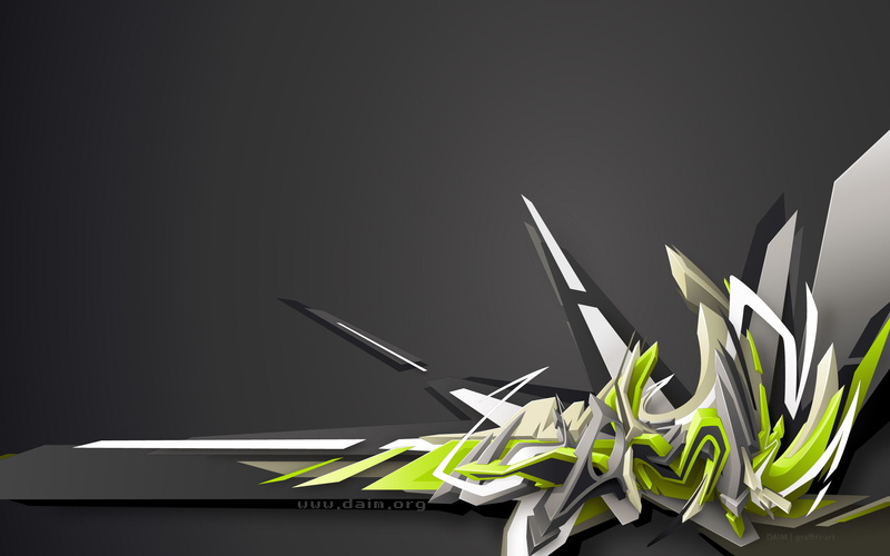 Typography, 2K, Gray Background, Daim, 3d design, Graffiti