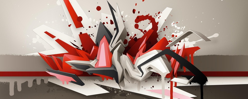3D, graffiti, 2K, dual monitors, Daim