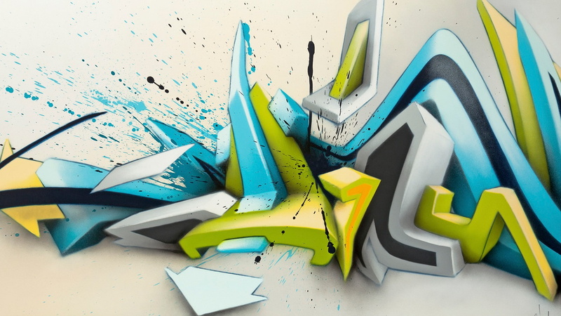 abstract, 3d, 1080P, Graffiti, Daim