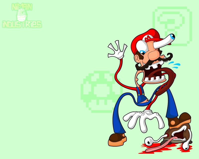 Weird, Cartoon, Blood, Goomba, Mario, 720P