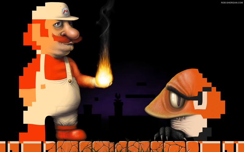 Mario, 2K, Super Mario Bros., Goomba