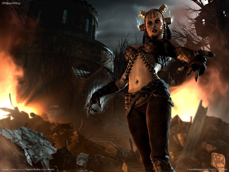 leisure activity, real people, representation, flame, clothing, hellgate london, costume, heat - temperature, full length, burning, front view, fire, demon - fictional character