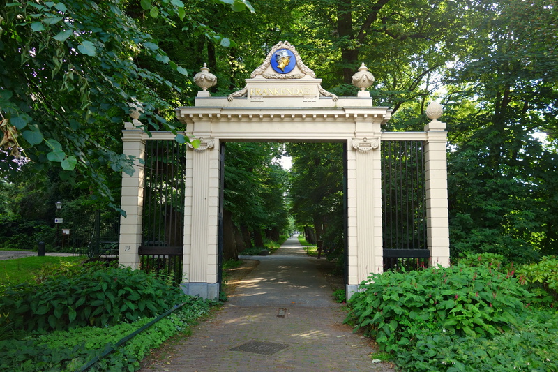 outdoors, gate, formal garden, the past, plant, trees, old, no people, architectural column, green color, 4K, cameo, ornate, classic, entrance, culture