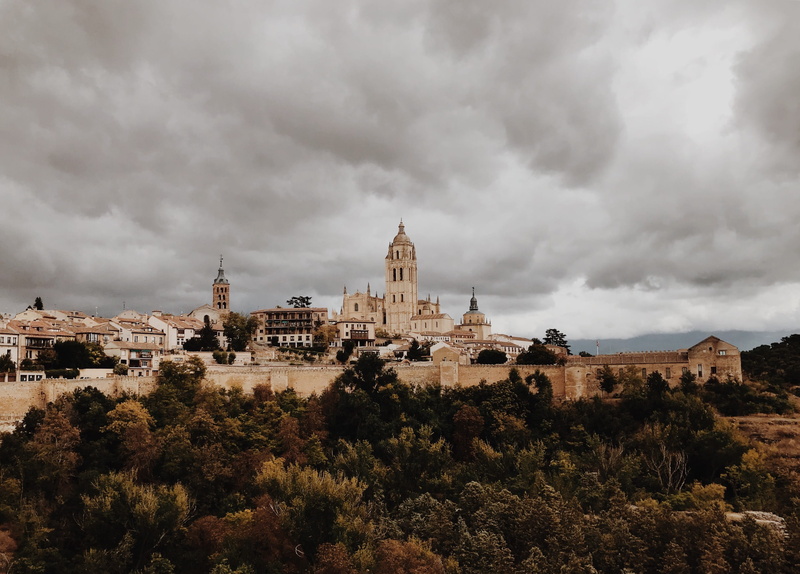 no people, clouds, ominous, nature, landmark, hill, tourism, church, 2K, built structure, concrete, near, history, the past, religion, building exterior