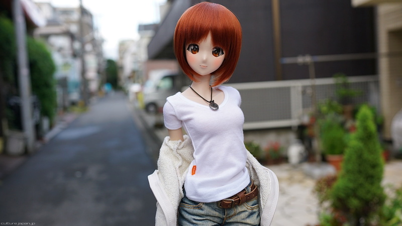 street, redhead, smart-doll, toys, sweater, 1080P, t-shirt, jeans, doll, belt, shorts-hair