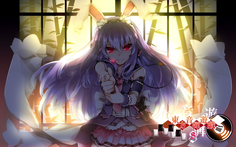 portrait, 1080P, art and craft, human representation, sunlight, female likeness, touhou, representation, decoration, reisen udongein inaba, creepy smile