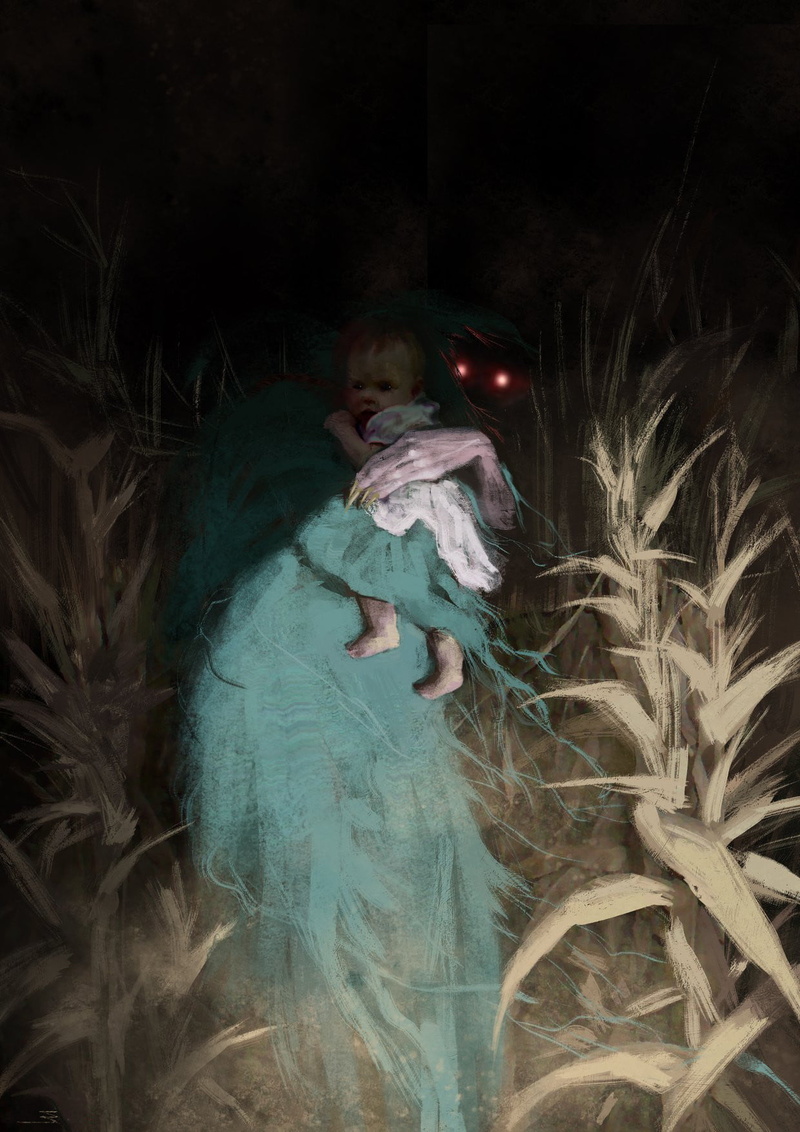 baby, dark, artwork, eyes, red, creepy, night, 720P, horror, red eyes, glowing eyes, creature