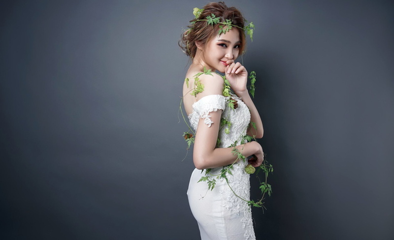 Woman, Vine, White Dwarf, Wedding Dress, Girl, Brunette, Women, Asian, Model, 1080P, Bride