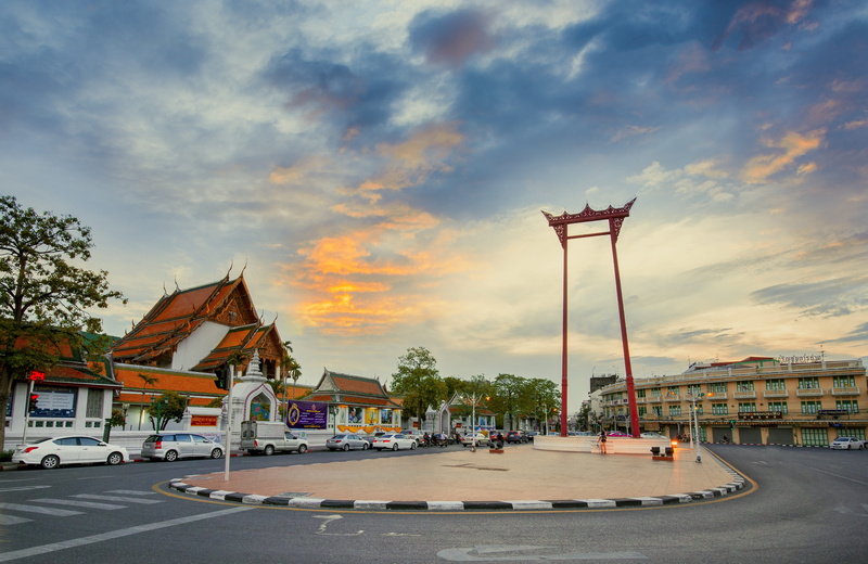 car, belief, nature, religion, building exterior, street, city, building, spirituality, sky, 5K, outdoors, respect, transportation, red, thailand, motor vehicle