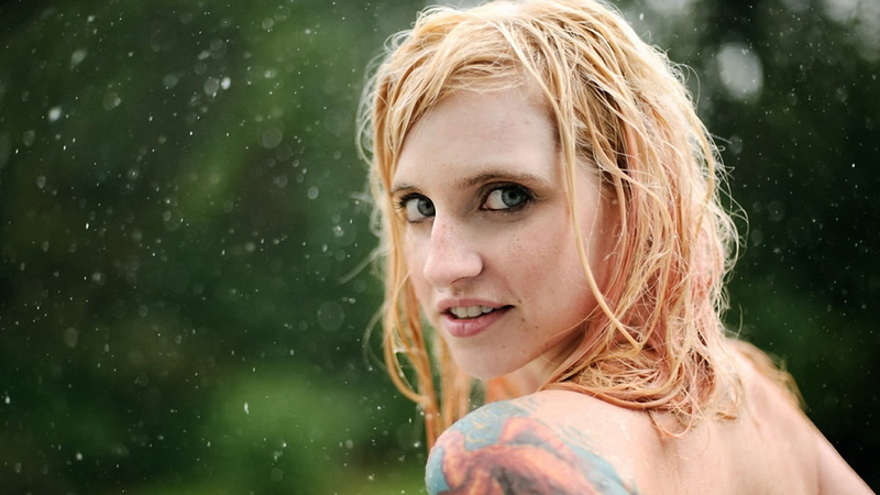 sg, x, rigel, tattoos, art, wet, blondes, rain, 1080P, hd, women