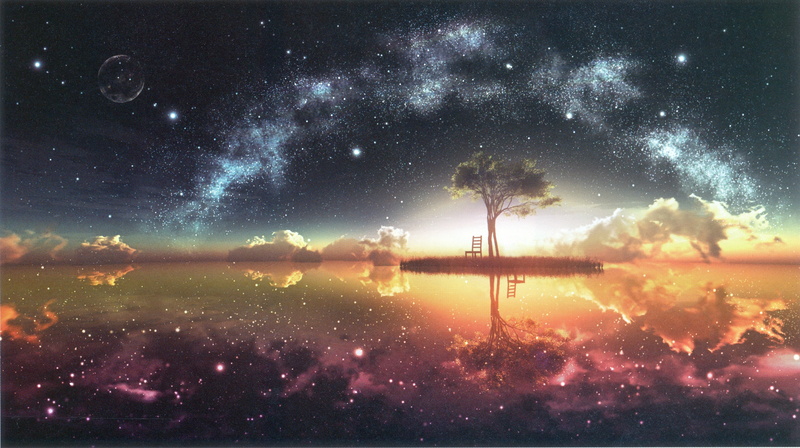 blue, nebula, cloud - Sky, shiny, leafed, tranquil scene, outdoors, backgrounds, illustration, scenics, star Field, landscape, galaxy, abstract, no people