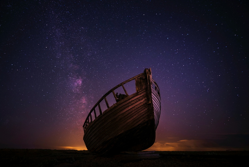 ship, astronomy, no people, nature, night sky, scenics - nature, outdoors, nautical vessel, transportation, tranquility, space, milky way, night, beauty in nature