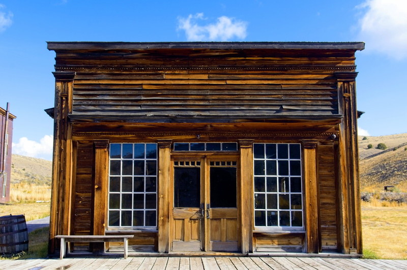 sunlight, old, 2K, summer, store, building exterior, bannack state park, scenic, montana, cyrus skinner, outdoors, architecture, cloud - sky, road agents