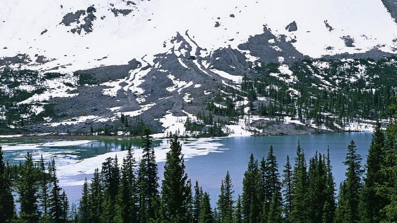 snow, slope, forest, mountain, river, 1080P, winter, muntains, 3d and abstract