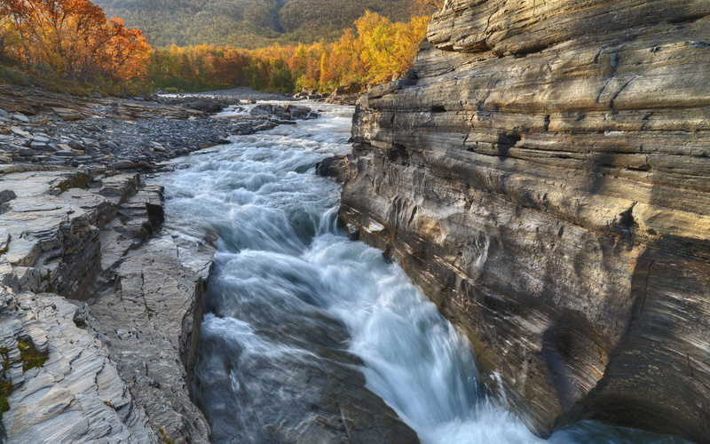 land, Abisko River, river, nature, Abisko National Park, tree, long exposure, water, rock, forest, scenics - nature, beauty in nature, no people, rock formation