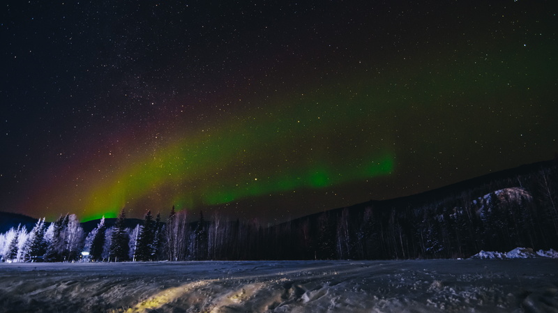 environment, landscape, outdoors, beauty in nature, photography, tree, aurora, tranquil scene, northern lights, time, 5K, fairbanks, sky, ocean, night light