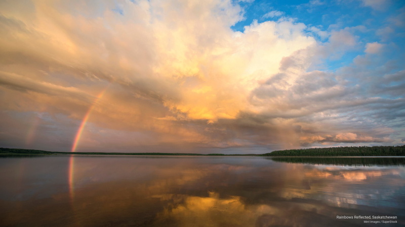 reflected, saskatchewan, 2K, Weather, rainbows