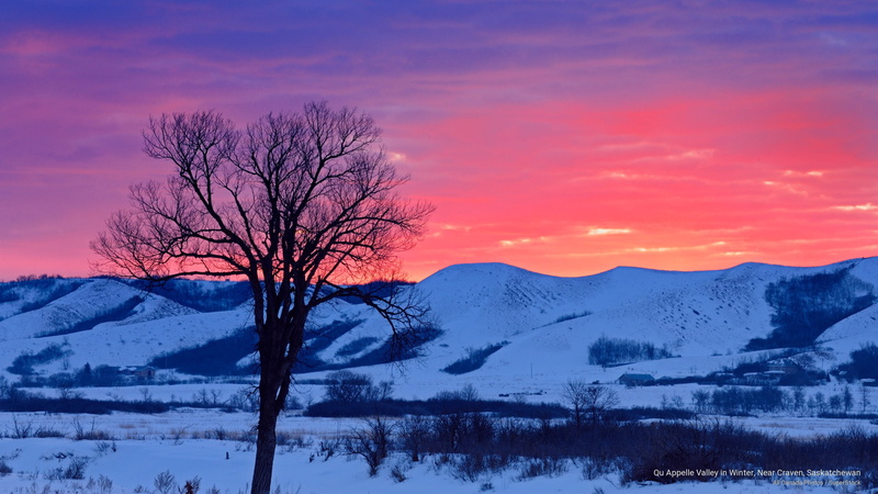 near, 2K, appelle, qu, saskatchewan, craven, Winter, valley
