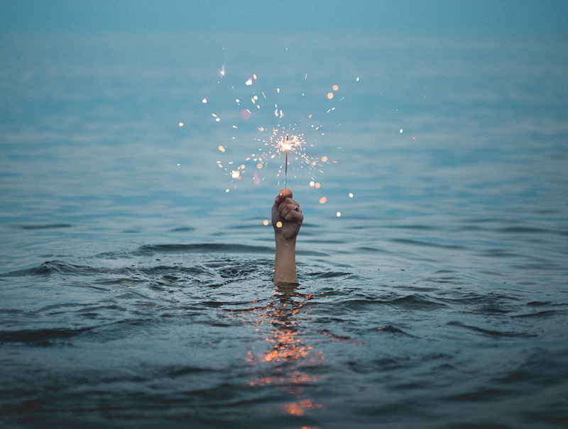fun, rippled, sparkler, 4K, one person, splashing, outdoors, teenager, arms raised, standing, sea, motion, holding, waterfront, real people, nature, person
