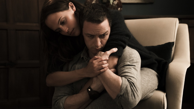 male, 2K, hugging, James McAvoy, best movies, Submergence, Alicia Vikander, female