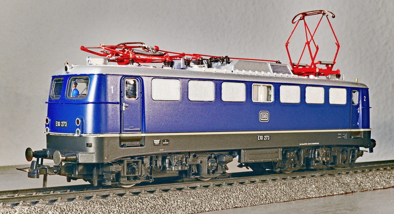 side view, model, e10, mode of transportation, express train, track, transport system, br 110, blue, land vehicle, einheitslok, train, no people, travel