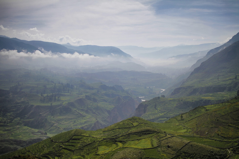 colca canyon, environment, valley, chivay, fog, beauty in nature, river, canyon, cloud - sky, landscape, no people, non-urban scene, lanscape, peru, tranquil scene